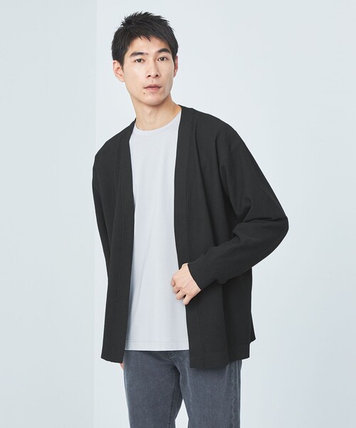 green label relaxing（グリーンレーベルリラクシング）の「ポリエステル カノコ イージー カーディガン（カーディガン/ボレロ・メンズ・ブラック/グレー/ケリーグリーン・L/M/S/XL）」の10枚目の写真