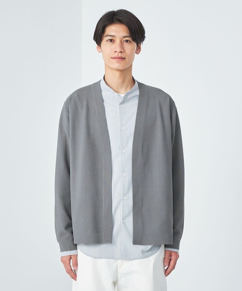 green label relaxing（グリーンレーベルリラクシング）の「ポリエステル カノコ イージー カーディガン（カーディガン/ボレロ・メンズ・ブラック/グレー/ケリーグリーン・L/M/S/XL）」の12枚目の写真