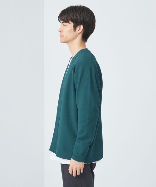 green label relaxing（グリーンレーベルリラクシング）の「ポリエステル カノコ イージー カーディガン（カーディガン/ボレロ・メンズ・ブラック/グレー/ケリーグリーン・L/M/S/XL）」の22枚目の写真
