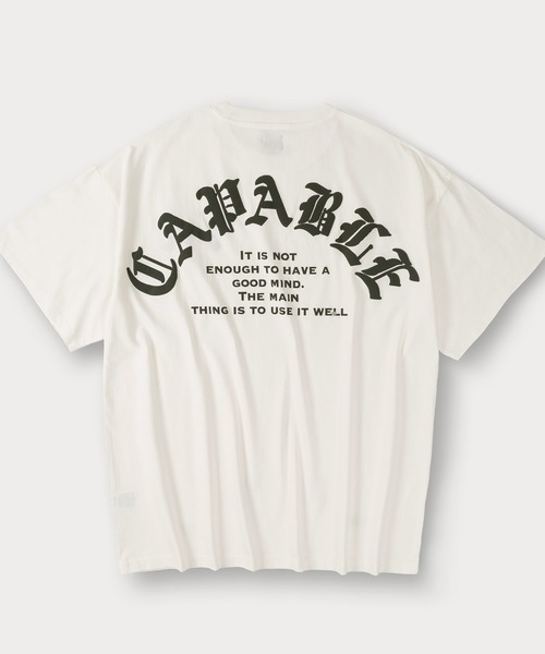 SlashDate(スラッシュデイト)の「バックプリント ビッグアーチロゴ 発泡プリント 半袖Tシャツ オーバーサイズ(Tシャツ/カットソー・メンズ・ブラック/ブラック系その他/パープル/ミント/ホワイト/ホワイト系その他・M/L)」の3枚目の写真