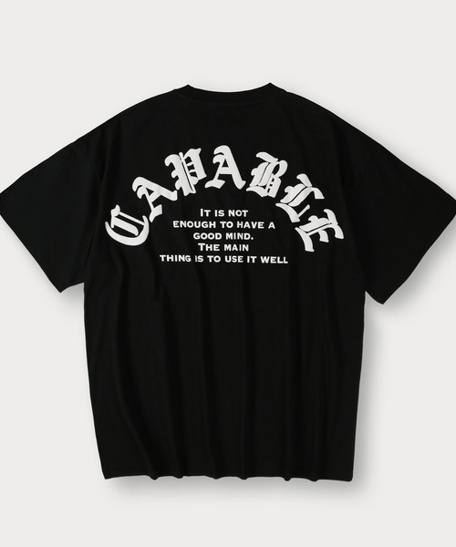 SlashDate(スラッシュデイト)の「バックプリント ビッグアーチロゴ 発泡プリント 半袖Tシャツ オーバーサイズ(Tシャツ/カットソー・メンズ・ブラック/ブラック系その他/パープル/ミント/ホワイト/ホワイト系その他・M/L)」の5枚目の写真