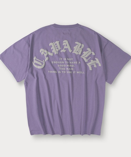 SlashDate(スラッシュデイト)の「バックプリント ビッグアーチロゴ 発泡プリント 半袖Tシャツ オーバーサイズ(Tシャツ/カットソー・メンズ・ブラック/ブラック系その他/パープル/ミント/ホワイト/ホワイト系その他・M/L)」の6枚目の写真