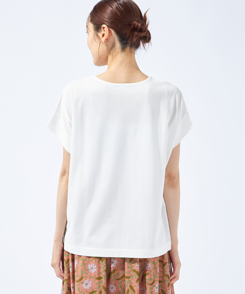 Petit Honfleur(プチオンフルール)の「【接触冷感・UVカット・汗じみ防止】フレンチスリーブプルオーバー(Tシャツ/カットソー・レディース・ブラック/アイボリー/オレンジ・L/M)」の19枚目の写真