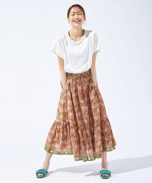 Petit Honfleur(プチオンフルール)の「【接触冷感・UVカット・汗じみ防止】フレンチスリーブプルオーバー(Tシャツ/カットソー・レディース・ブラック/アイボリー/オレンジ・L/M)」の12枚目の写真