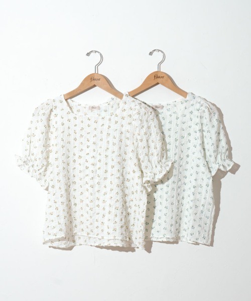 flower（フラワー）の「バブルブルームトップ（Tシャツ/カットソー・レディース・ブルー/ピンク・FREE）」の3枚目の写真