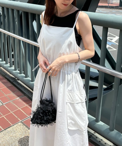 ISOOK(アイスー)の「【ISOOK / アイスー】カーゴデザインキャミソールワンピース / カーゴワンピース カーゴスカート 低身長向け キャミワンピ ドローコード ZOZOTOWN限定(ワンピース・レディース・ブラック/カーキ/ホワイト・FREE)」の14枚目の写真