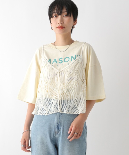 LEPSIM（レプシィム）の「レーステープデザインキャミ 129914