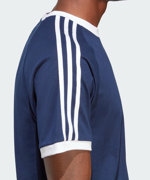 adidas(アディダス)の「adidas/アディダス adidas ORI 3-STRIPES TEE 半袖Tシャツ リンガーT(Tシャツ/カットソー・メンズ・ホワイト×ブラック/ネイビー×ホワイト/ブラック×ホワイト/ブラウン/グリーン/ベージュ/ブルー/スカイブルー・S/XL/L/M/XS)」の18枚目の写真