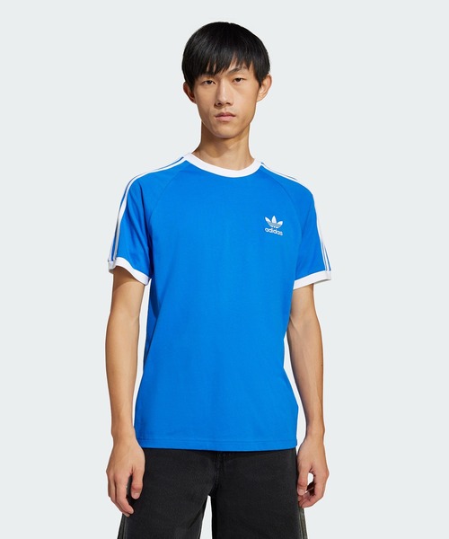 adidas 90s リンガーtシャツ 長袖 三本線 ベージュ×ブルー 版国旗 adidasアディダスリンガーTシャツトレフォイル刺繍ロゴ3本線希少