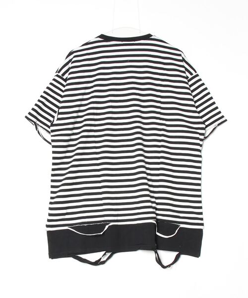 RE730(アールイーセブンサーティー)の「RE730 ビッグシルエットボーダーレイヤードTシャツ(Tシャツ/カットソー・メンズ・ブラック/オフホワイト/ホワイト系その他2・X-LARGE/MEDIUM/LARGE)」の4枚目の写真
