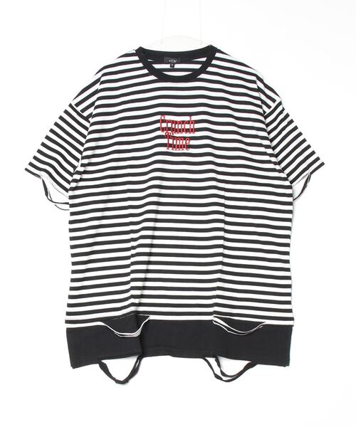 RE730(アールイーセブンサーティー)の「RE730 ビッグシルエットボーダーレイヤードTシャツ(Tシャツ/カットソー・メンズ・ブラック/オフホワイト/ホワイト系その他2・X-LARGE/MEDIUM/LARGE)」の20枚目の写真