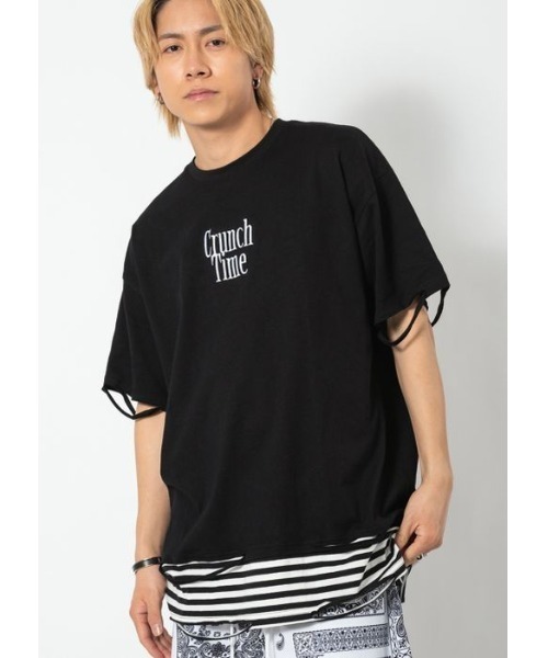 RE730(アールイーセブンサーティー)の「RE730 ビッグシルエットボーダーレイヤードTシャツ(Tシャツ/カットソー・メンズ・ブラック/オフホワイト/ホワイト系その他2・X-LARGE/MEDIUM/LARGE)」の8枚目の写真