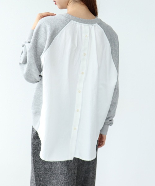 Cepica（セピカ）の「シャツリメイク風カレッジロゴプルオーバー（スウェット・レディース・グレー・FREE）」の6枚目の写真