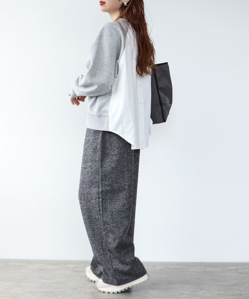 Cepica（セピカ）の「シャツリメイク風カレッジロゴプルオーバー（スウェット・レディース・グレー・FREE）」の8枚目の写真