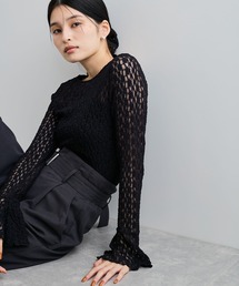 VIS | レースフレアースリーブトップス(Tシャツ/カットソー)