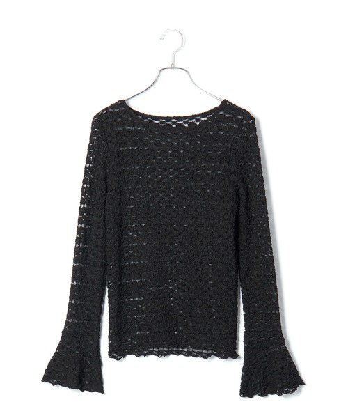 VIS(ビス)の「レースフレアースリーブトップス(Tシャツ/カットソー・レディース・ピンク/オフホワイト/ブラック・FREE)」の19枚目の写真