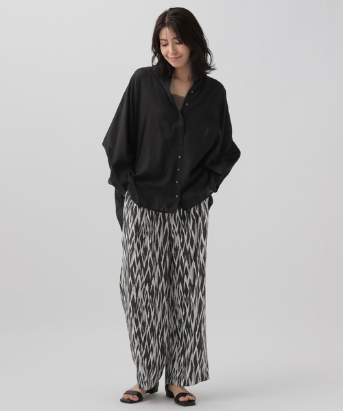 Elura（エルーラ）の「ボイルドルマンシャツ/128743（シャツ/ブラウス・レディース・ブラック/オフホワイト・FREE）」の5枚目の写真