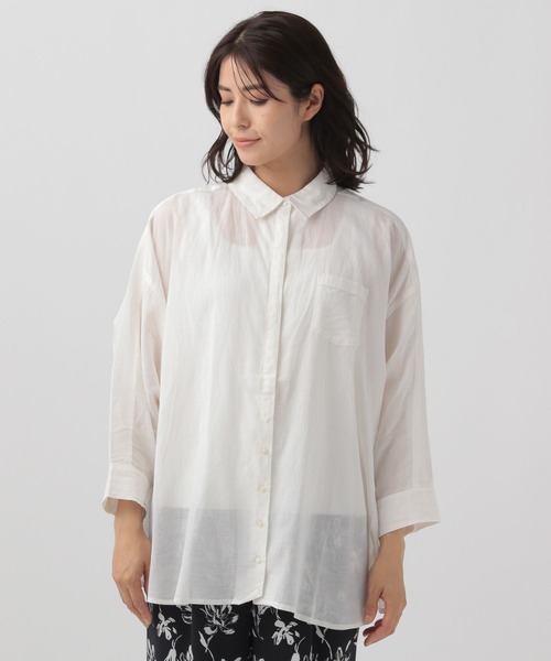 Elura（エルーラ）の「ボイルドルマンシャツ/128743（シャツ/ブラウス・レディース・ブラック/オフホワイト・FREE）」の6枚目の写真