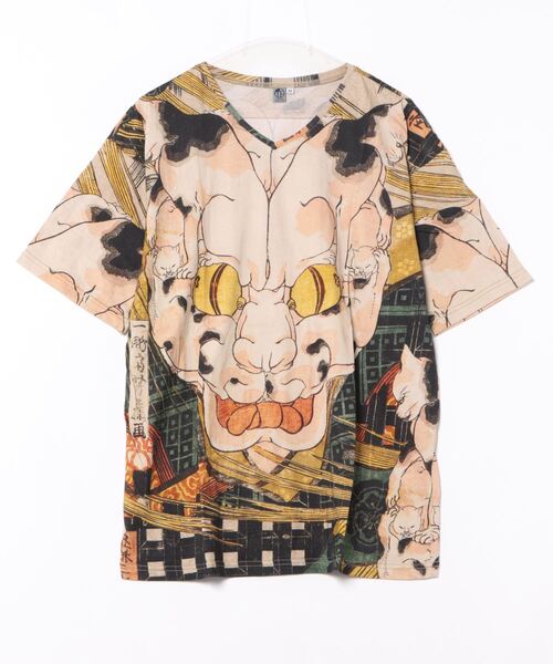 カヤ（カヤ）の「【カヤ】新浮世絵メンズTシャツ（Tシャツ/カットソー・メンズ・ダークベージュ/ダークグレー/レッド・L/M）」の3枚目の写真