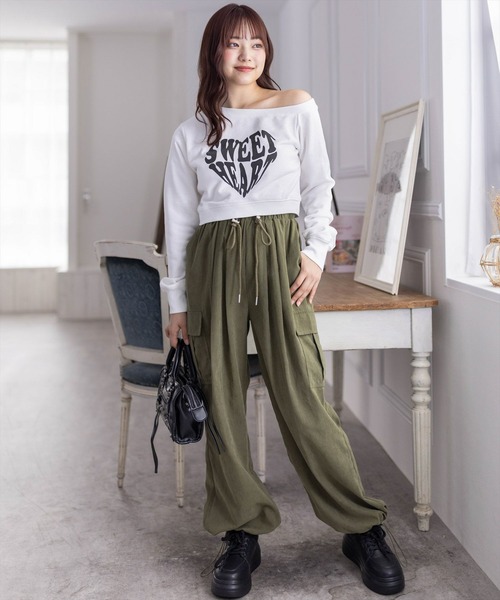 clear（クリア）の「ピーチ起毛ワイドカーゴパンツ[低身長用サイズ有]≪2024AW新作≫（カーゴパンツ・レディース・ブラック/カーキ/サックスブルー/アイボリー/ベージュ・F/XS）」の21枚目の写真