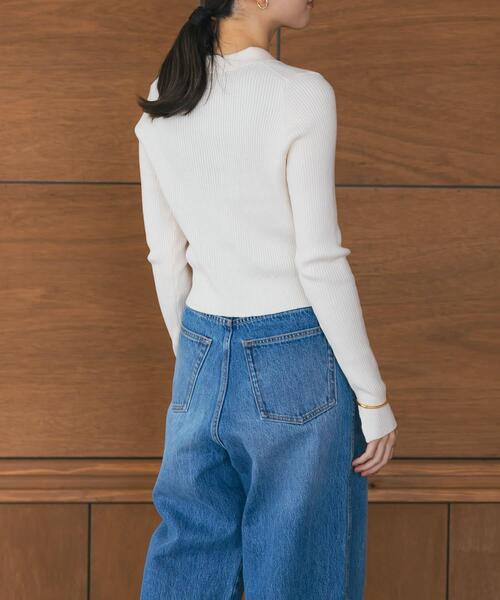 URBAN RESEARCH（アーバンリサーチ）の「シャツカラーリブニットカーディガン（カーディガン/ボレロ・レディース・グリーン系その他/チャコールグレー/オフホワイト・FREE）」の10枚目の写真