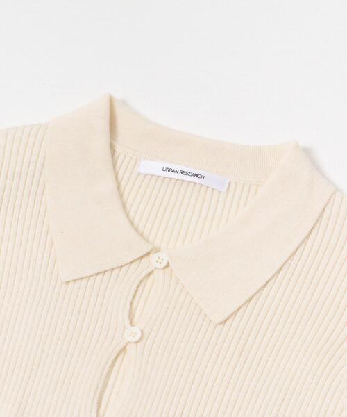 URBAN RESEARCH（アーバンリサーチ）の「シャツカラーリブニットカーディガン（カーディガン/ボレロ・レディース・グリーン系その他/チャコールグレー/オフホワイト・FREE）」の4枚目の写真