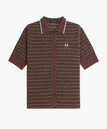 フレッドペリー　Jacquard Knitted Shirt Jacquard Knit Shirt(10 Q23：CORAL HEAT): | FRED PERRY JAPAN