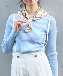 Rouge vif | シルク混ワイドリブプルオーバーニット(ニット/セーター)