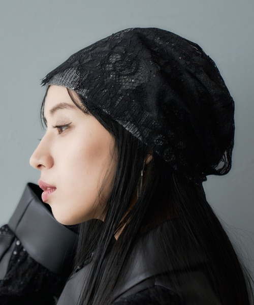 HARE（ハレ）の「レースツキビーニー(HARE)（ニットキャップ/ビーニー・レディース・グレー・FREE）」の5枚目の写真