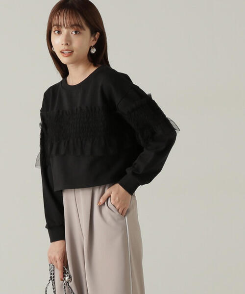 PROPORTION BODY DRESSING（プロポーションボディドレッシング）の「チュールギャザースエット / 1214260905（スウェット・レディース・ブラック/グレー系その他・FREE）」の5枚目の写真