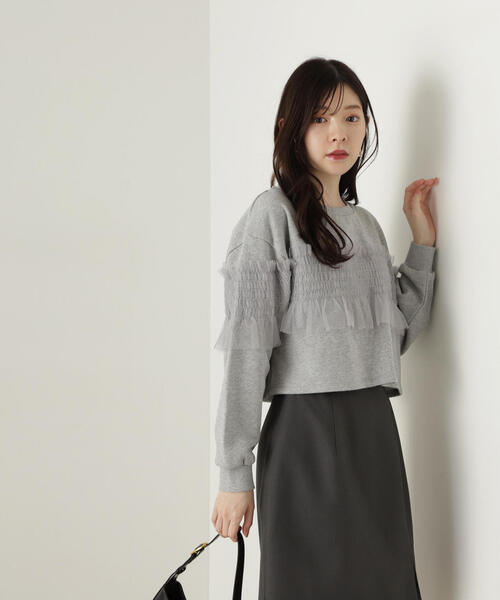 PROPORTION BODY DRESSING（プロポーションボディドレッシング）の「チュールギャザースエット / 1214260905（スウェット・レディース・ブラック/グレー系その他・FREE）」の12枚目の写真