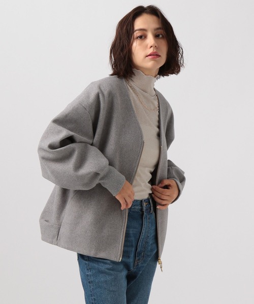 BAYFLOW（ベイフロー）の「ウールライクジップブルゾン（ブルゾン・レディース・ブラック/杢グレー/モカ/ブルー・SMALL/MEDIUM）」の5枚目の写真