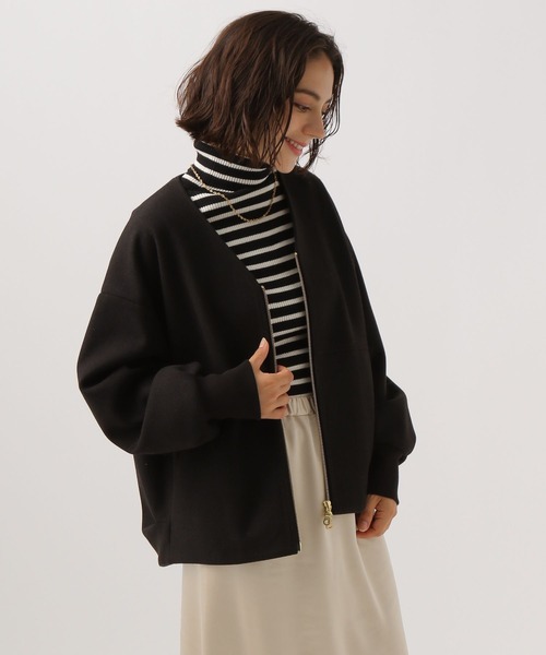 BAYFLOW（ベイフロー）の「ウールライクジップブルゾン（ブルゾン・レディース・ブラック/杢グレー/モカ/ブルー・SMALL/MEDIUM）」の8枚目の写真