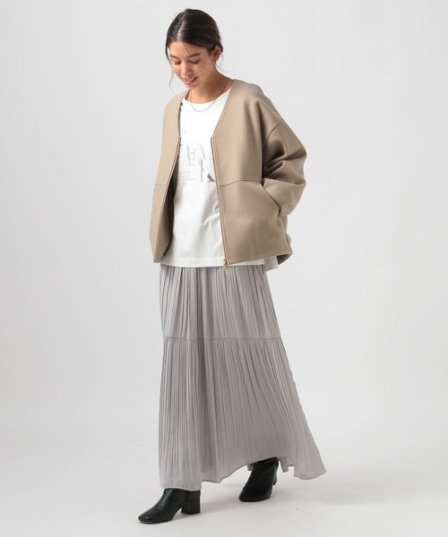 BAYFLOW（ベイフロー）の「ウールライクジップブルゾン（ブルゾン・レディース・ブラック/杢グレー/モカ/ブルー・SMALL/MEDIUM）」の10枚目の写真