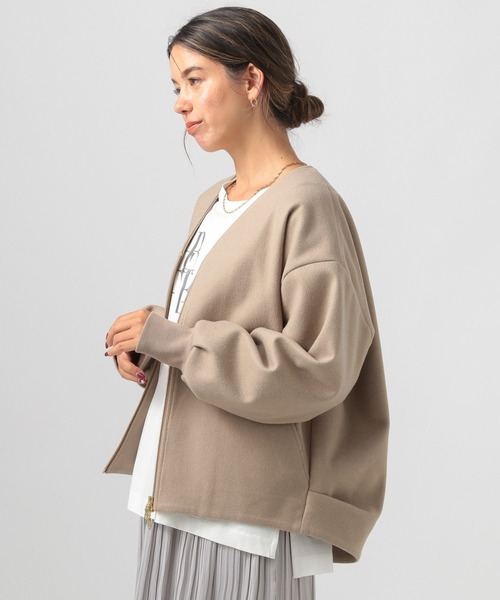 BAYFLOW（ベイフロー）の「ウールライクジップブルゾン（ブルゾン・レディース・ブラック/杢グレー/モカ/ブルー・SMALL/MEDIUM）」の11枚目の写真