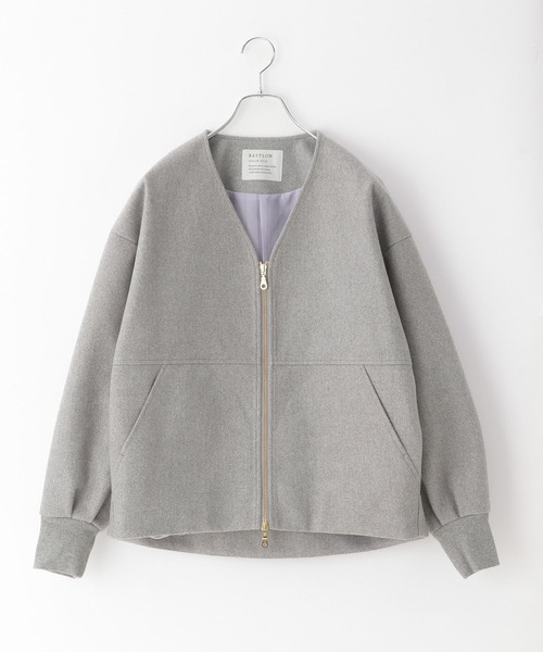 BAYFLOW（ベイフロー）の「ウールライクジップブルゾン（ブルゾン・レディース・ブラック/杢グレー/モカ/ブルー・SMALL/MEDIUM）」の15枚目の写真