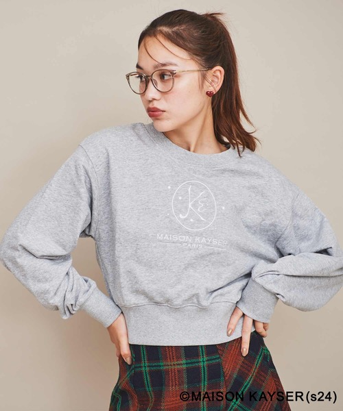 31 Sons de mode(トランテアン ソン ドゥ モード)の「【MAISON KAYSER】刺繍ロゴスウェット(Tシャツ/カットソー・レディース・ネイビー/ホワイト/ライトグレー・フリー)」の1枚目の写真