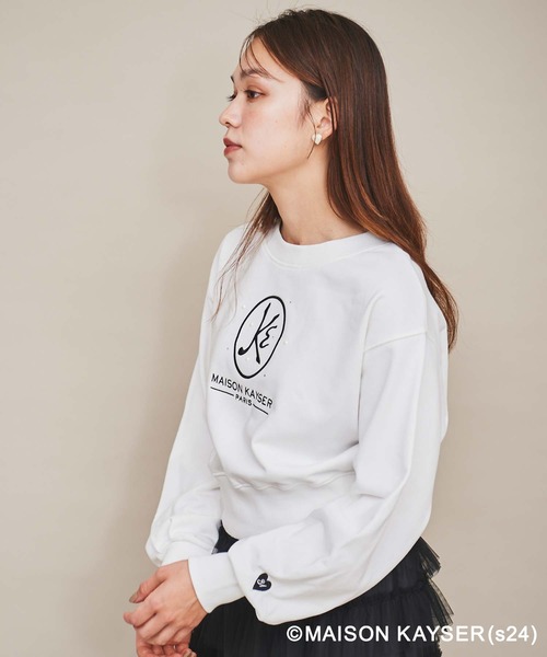 31 Sons de mode(トランテアン ソン ドゥ モード)の「【MAISON KAYSER】刺繍ロゴスウェット(Tシャツ/カットソー・レディース・ネイビー/ホワイト/ライトグレー・フリー)」の5枚目の写真