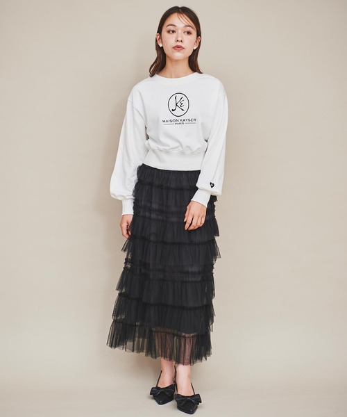 31 Sons de mode(トランテアン ソン ドゥ モード)の「【MAISON KAYSER】刺繍ロゴスウェット(Tシャツ/カットソー・レディース・ネイビー/ホワイト/ライトグレー・フリー)」の9枚目の写真