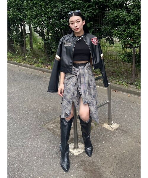 EVRIS（エヴリス）の「color scheme graphic ライダース（ライダースジャケット・レディース・ブラック/レッド・FREE）」の22枚目の写真