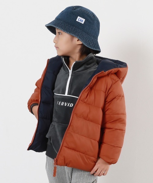 devirock（デビロック）の「洗える ファイバーダウン リバーシブル ふっくら ジャケット（ダウンジャケット/コート・キッズ・グレイッシュブルー/パープル系/パープル系4/レッド系1/スミクロ/ブルー系1・100cm/110cm/120cm/130cm/140cm/150cm/160cm）」の6枚目の写真