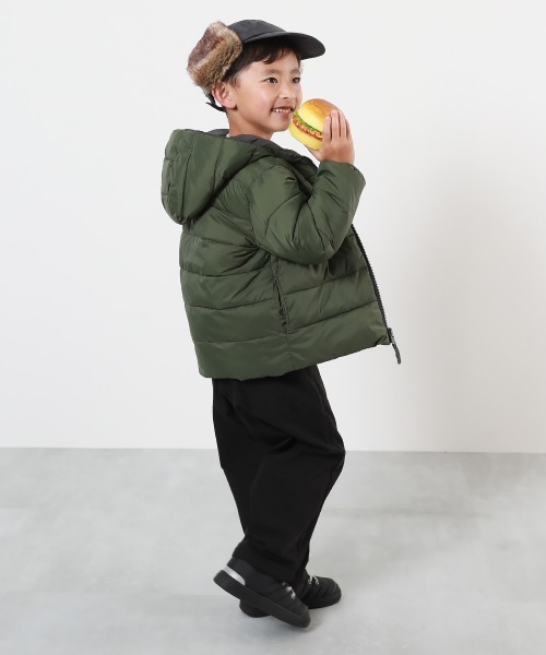 devirock（デビロック）の「洗える ファイバーダウン リバーシブル ふっくら ジャケット（ダウンジャケット/コート・キッズ・グレイッシュブルー/パープル系/パープル系4/レッド系1/スミクロ/ブルー系1・100cm/110cm/120cm/130cm/140cm/150cm/160cm）」の8枚目の写真