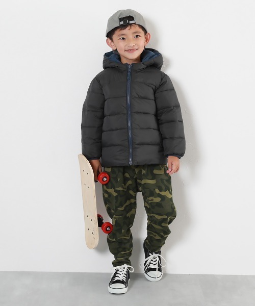 devirock（デビロック）の「洗える ファイバーダウン リバーシブル ふっくら ジャケット（ダウンジャケット/コート・キッズ・グレイッシュブルー/パープル系/パープル系4/レッド系1/スミクロ/ブルー系1・100cm/110cm/120cm/130cm/140cm/150cm/160cm）」の10枚目の写真