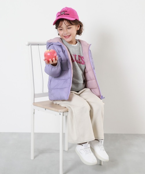 devirock（デビロック）の「洗える ファイバーダウン リバーシブル ふっくら ジャケット（ダウンジャケット/コート・キッズ・グレイッシュブルー/パープル系/パープル系4/レッド系1/スミクロ/ブルー系1・100cm/110cm/120cm/130cm/140cm/150cm/160cm）」の11枚目の写真