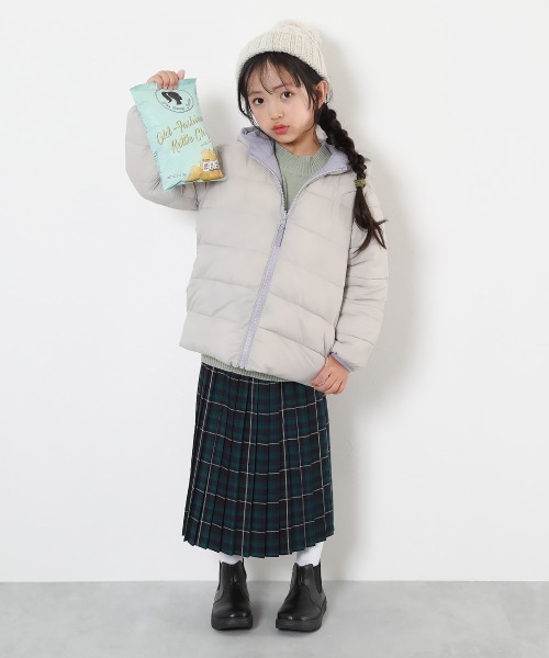 devirock（デビロック）の「洗える ファイバーダウン リバーシブル ふっくら ジャケット（ダウンジャケット/コート・キッズ・グレイッシュブルー/パープル系/パープル系4/レッド系1/スミクロ/ブルー系1・100cm/110cm/120cm/130cm/140cm/150cm/160cm）」の14枚目の写真