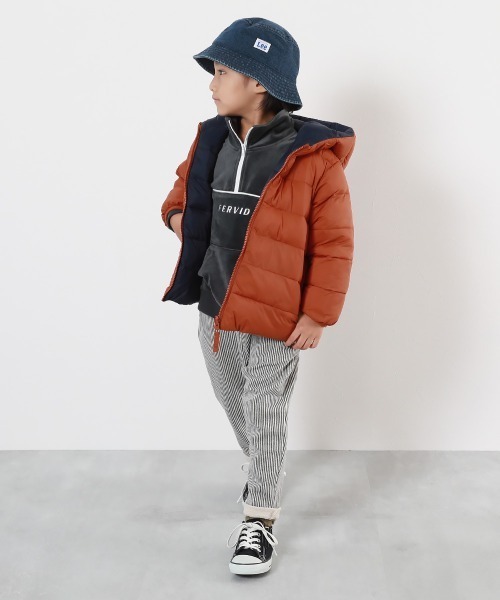 devirock（デビロック）の「洗える ファイバーダウン リバーシブル ふっくら ジャケット（ダウンジャケット/コート・キッズ・グレイッシュブルー/パープル系/パープル系4/レッド系1/スミクロ/ブルー系1・100cm/110cm/120cm/130cm/140cm/150cm/160cm）」の15枚目の写真