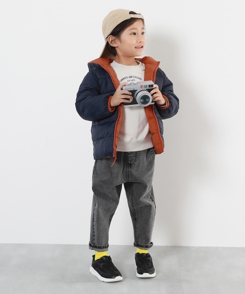 devirock（デビロック）の「洗える ファイバーダウン リバーシブル ふっくら ジャケット（ダウンジャケット/コート・キッズ・グレイッシュブルー/パープル系/パープル系4/レッド系1/スミクロ/ブルー系1・100cm/110cm/120cm/130cm/140cm/150cm/160cm）」の16枚目の写真