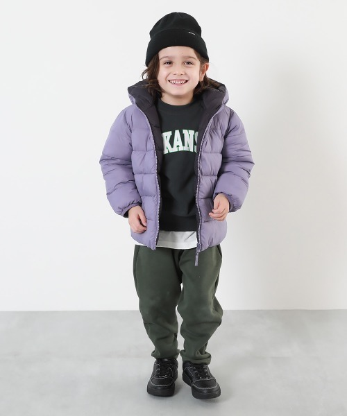 devirock（デビロック）の「洗える ファイバーダウン リバーシブル ふっくら ジャケット（ダウンジャケット/コート・キッズ・グレイッシュブルー/パープル系/パープル系4/レッド系1/スミクロ/ブルー系1・100cm/110cm/120cm/130cm/140cm/150cm/160cm）」の17枚目の写真