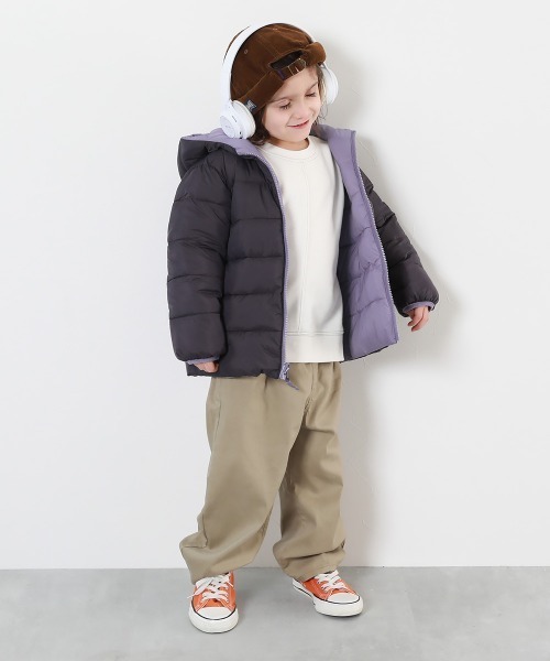 devirock（デビロック）の「洗える ファイバーダウン リバーシブル ふっくら ジャケット（ダウンジャケット/コート・キッズ・グレイッシュブルー/パープル系/パープル系4/レッド系1/スミクロ/ブルー系1・100cm/110cm/120cm/130cm/140cm/150cm/160cm）」の18枚目の写真