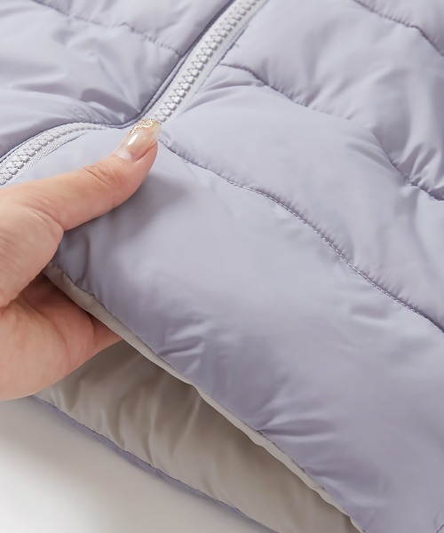 devirock（デビロック）の「洗える ファイバーダウン リバーシブル ふっくら ジャケット（ダウンジャケット/コート・キッズ・グレイッシュブルー/パープル系/パープル系4/レッド系1/スミクロ/ブルー系1・100cm/110cm/120cm/130cm/140cm/150cm/160cm）」の20枚目の写真